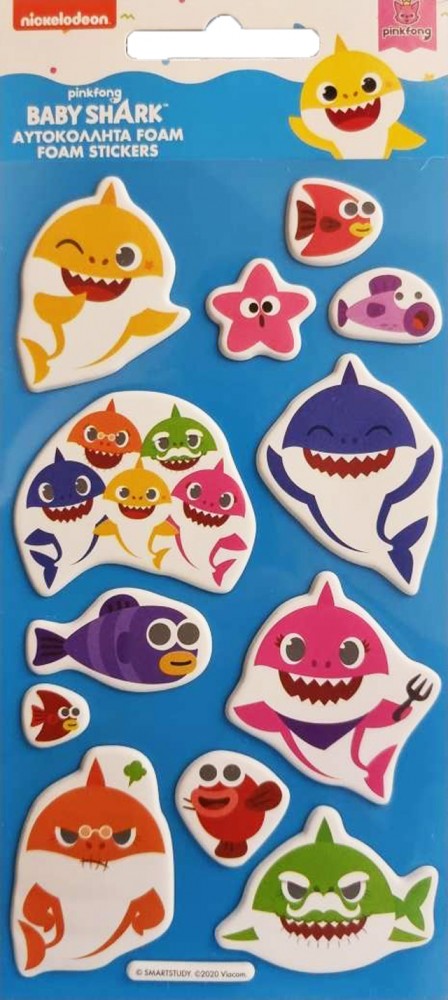 Baby Shark Aquatic uppblåsbara skumklistermärken