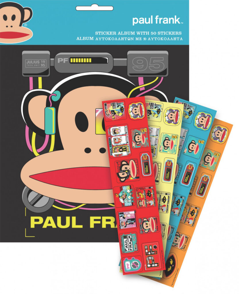 Paul Frank klistermärkesalbum med 50 klistermärken