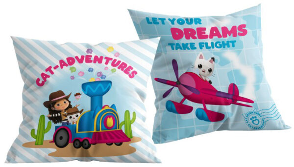 Gabbys Dockskåp Cat-Adventures dekorativ kudde 40x40 cm