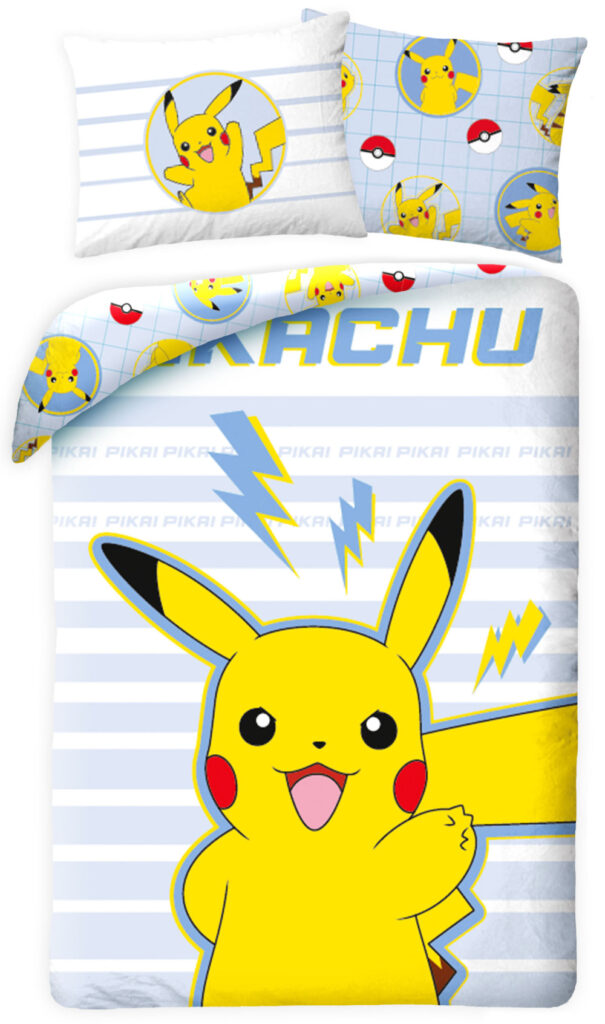 Pokémon Thunderbolt påslakanset 140x200 cm, 70x90 cm
