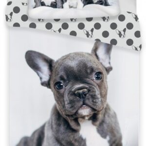 Bäddset med fransk bulldog, 140x200 cm och 70x90 cm