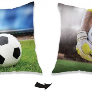 Fotbollsdekorerad kudde 40x40 cm