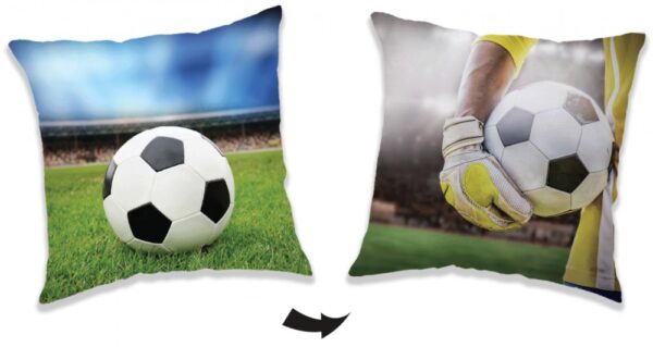 Fotbollsdekorerad kudde 40x40 cm