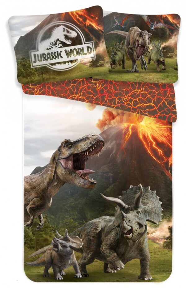 Jurassic World Lava påslakanset / bäddset 140x200 cm, 70x90 cm