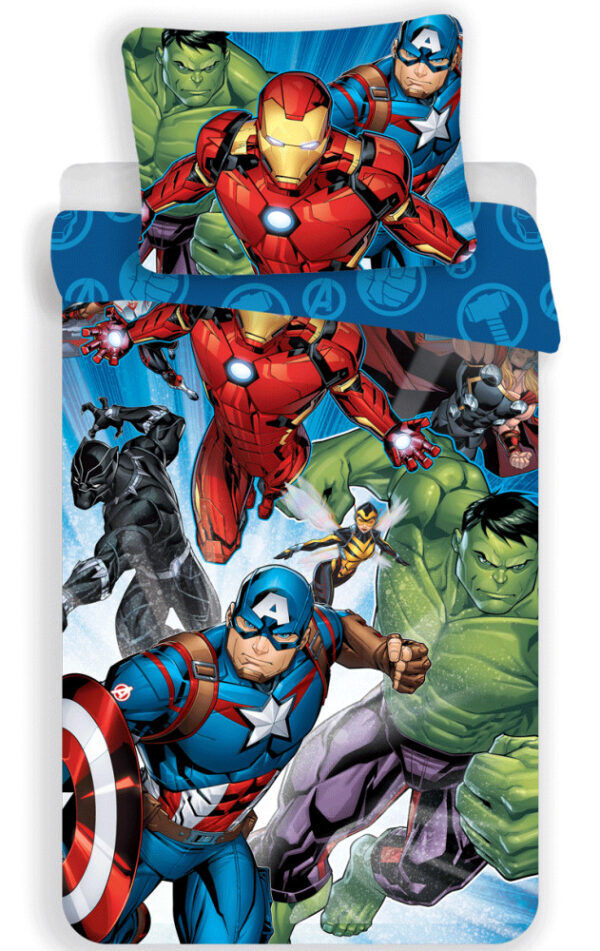 Avengers Brands påslakanset / bäddset, 140x200 cm, 70x90 cm, bomull