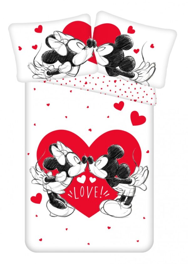 Disney Musse Pigg Mimmi Pigg Love Påslakanset / Bäddset 140x200 cm, 70x90 cm, bomull