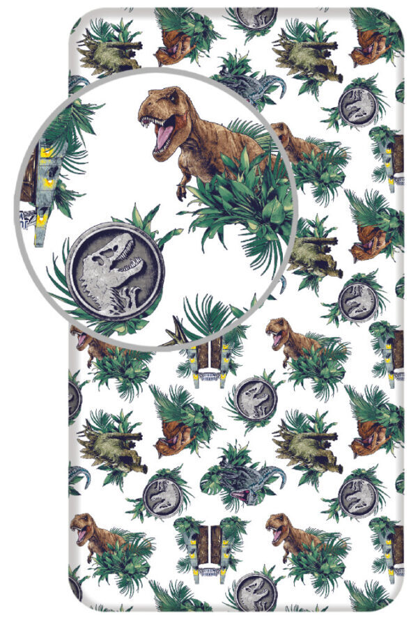 Jurassic World Dino Kingdom påslakan med resår 90x200 cm