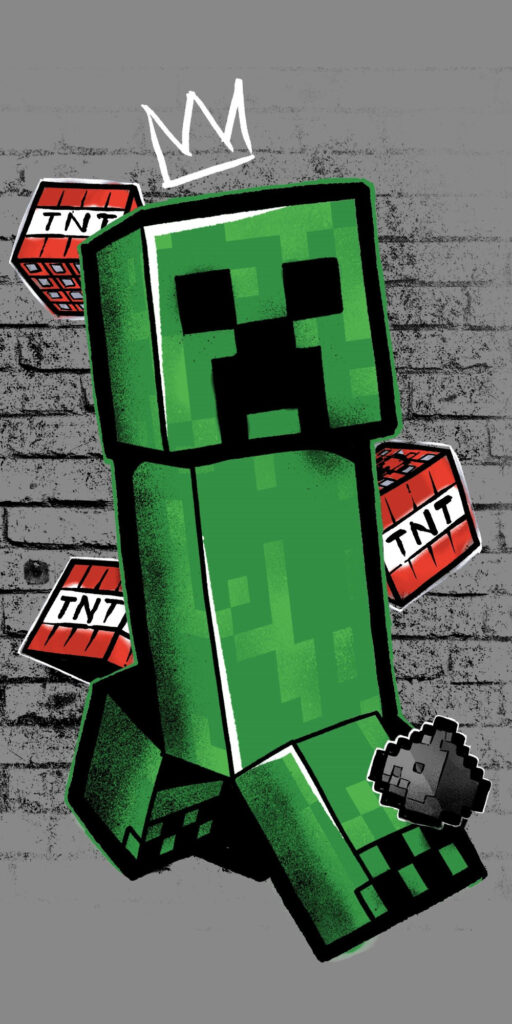 Minecraft Metro Art Creeper Badhandduk 70x140 cm – Mjuk Bomullshandduk