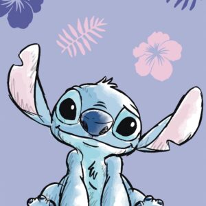 Disney Lilo and Stitch lila badhandduk, strandhandduk 70x140 cm