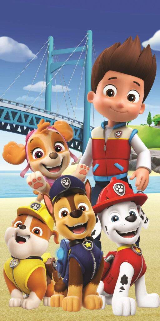 Paw Patrol Bridge badhandduk, strandhandduk 70x140 cm