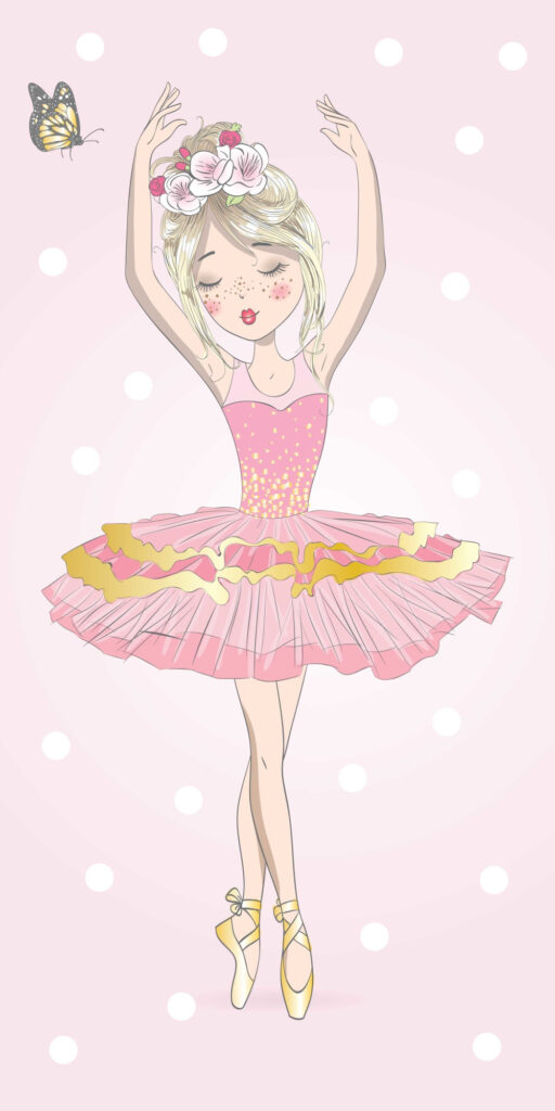 Ballet Ballerina badhandduk, strandhandduk 70x140 cm