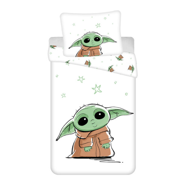 Star Wars Baby Yoda påslakanset / bäddset, 140x200 cm, 70x90 cm, bomull