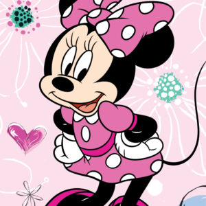 Disney Mimmi Pigg Rosa Blommig Strandhandduk 70x140 cm