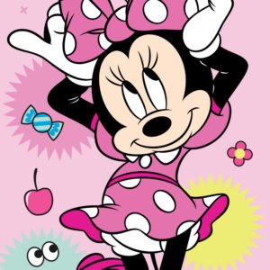 Disney Mimmi Pigg Regnbågsbadhandduk, strandhandduk 70x140 cm