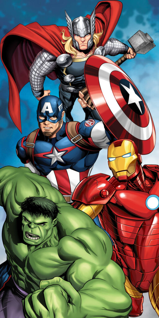 Avengers Power badhandduk, strandhandduk 70x140 cm