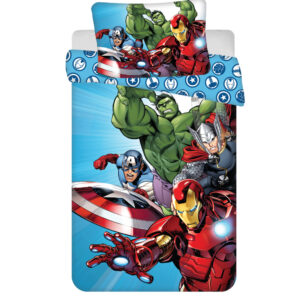 Avengers ljusblå barnbäddset 100x135 cm, 40x60 cm