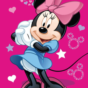 Disney Mimmi Pigg rosa stjärn badhandduk, strandhandduk 70x140 cm