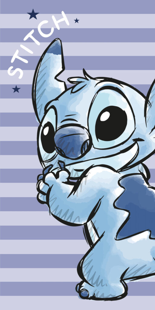 Disney Lilo and Stitch Randig Strandhandduk 70x140 cm (Snabbtorkande)