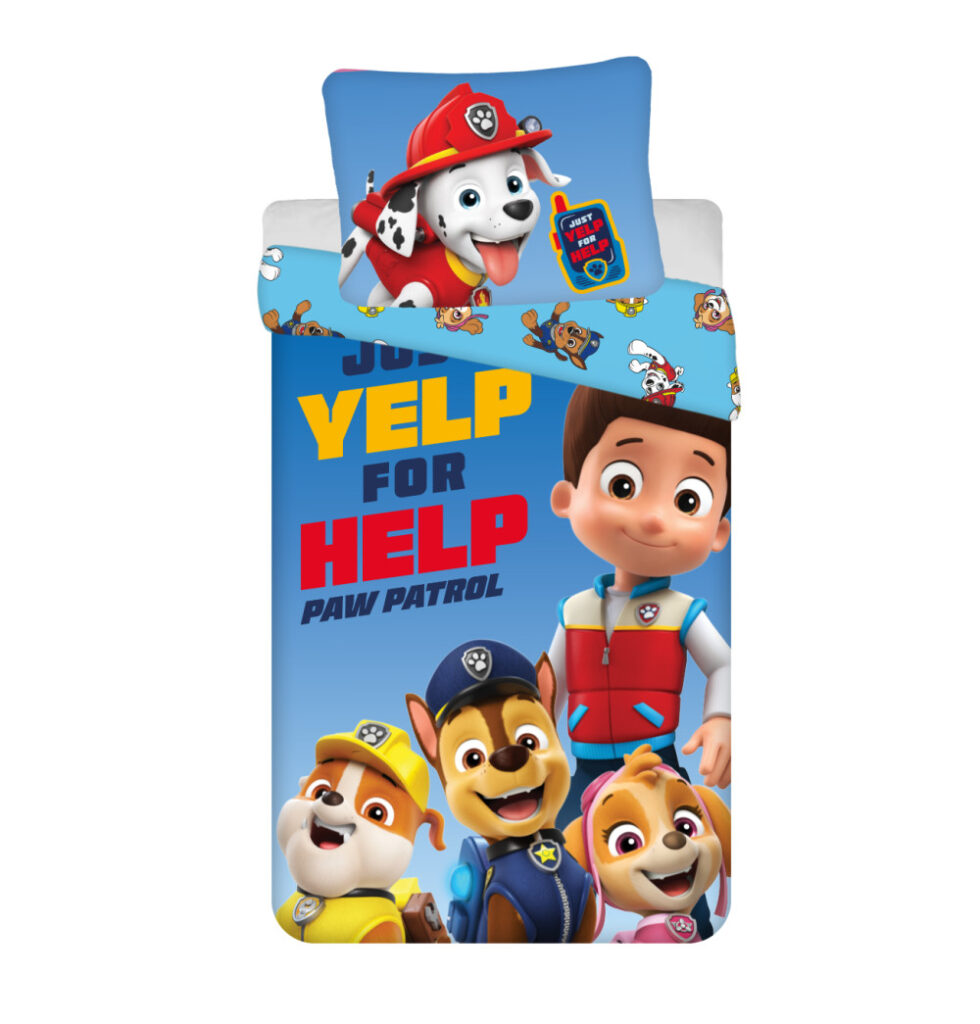 Paw Patrol Yelp påslakan 140x200 cm, örngott 70x90 cm