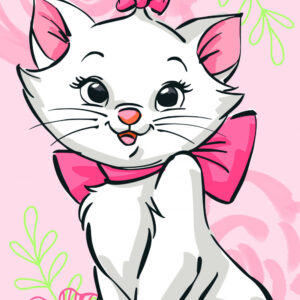 Disney Marie Rosa Blommig badhandduk, strandhandduk 70x140 cm