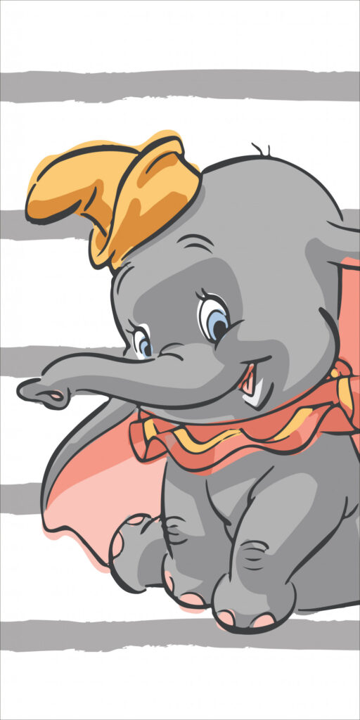 Disney Dumbo badhandduk, strandhandduk Randig 70x140 cm