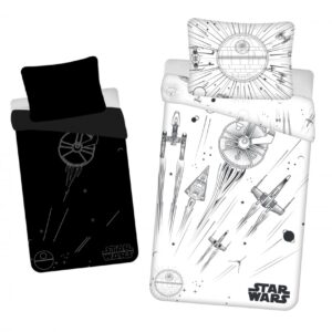 Star Wars Death Star Glow in the dark påslakan set 140x200 cm, 70x90 cm
