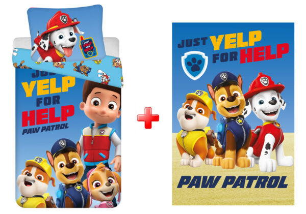 Paw Patrol påslakanset och fleecefilt set