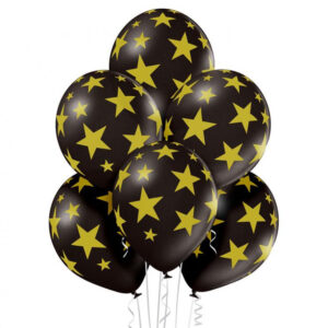 Colour Black Star, Stjärnballong, Ballongset 6 st 30 cm