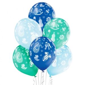 Baby Boy Ballong, 6-pack 12 tum (30 cm)