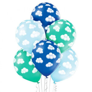 Baby Fluffy Clouds Boy, ballongset, 6 st, 12 tum (30 cm)