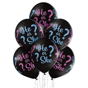 Happy Birthday Han eller Hon, Pojke eller Flicka Ballong, 6 st 30 cm