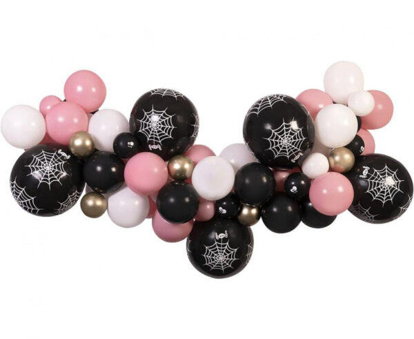Halloween ballonggirlangset rosa med 65 delar