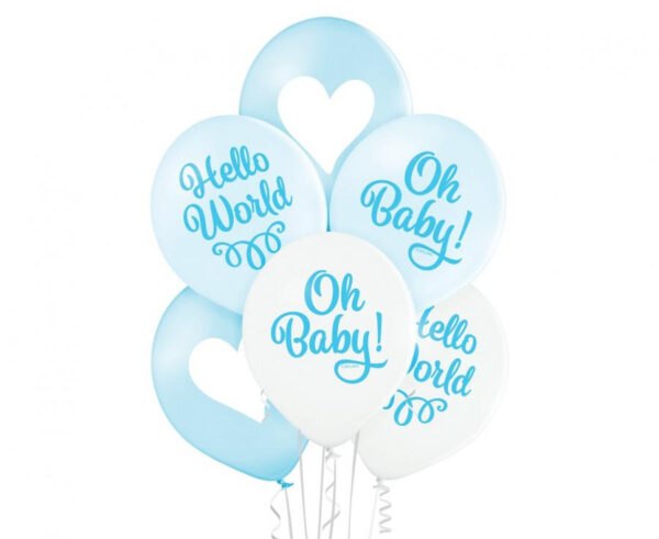 Baby Oh Boy ballong, 6-pack, 30 cm