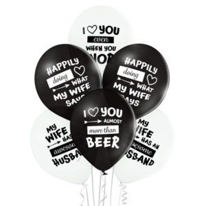 Bröllopsballonger Best Wife Ever, set om 6, 30 cm