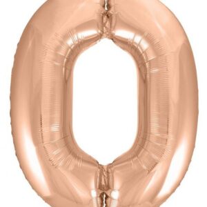Number Roséguld Nummer 0 Folieballong 92 cm
