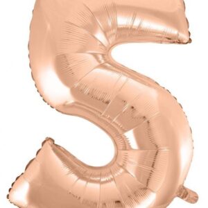 Number Rose Gold nummer 5 folieballong 92 cm