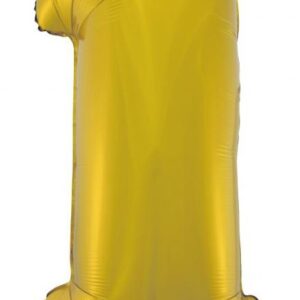 Number Gold Mat Guld Siffra 1 Folieballong 92 cm