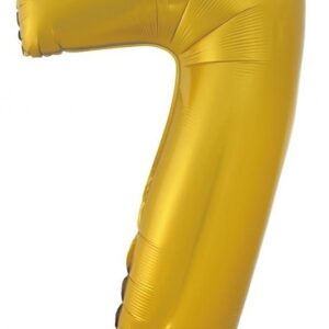 Number Gold Mat Guld Siffra 7 Folieballong 92 cm
