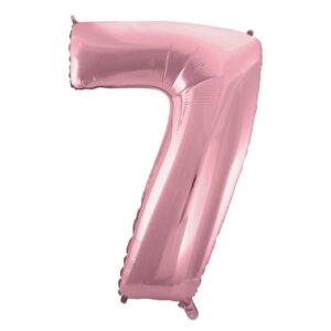 Number Light Pink, Siffra 7 Folieballong 92 cm