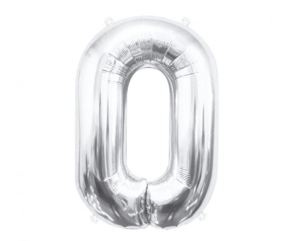 Number Silver, Silver Sifferballong 0 Folie 85 cm