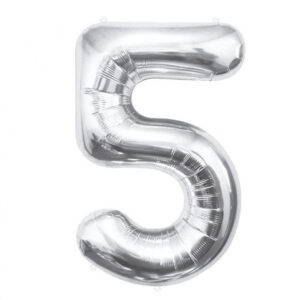 Silverballong siffra 5, 85 cm