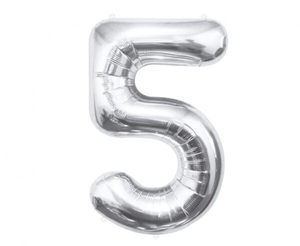 Number Silver, silver sifferballong 85 cm