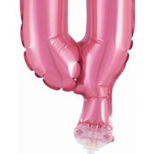 Number Pink rosa folieballong siffra 0 för tårta 13 cm