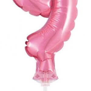 Number Pink Rosa Nummer 9 Folieballong för Tårta 13 cm