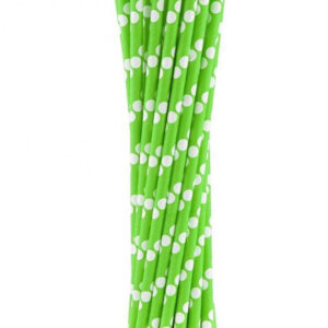 Colour Green Papperssugrör med gröna prickar, 24-pack