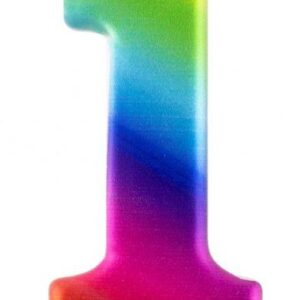 Number Galaxy Färgglad siffra 1 ljus, tårtljus