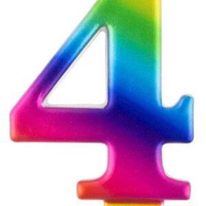 Number Galaxy Färgglad siffra 4 tårtljus