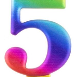 Number Galaxy Färgglad födelsedagsljus siffra 5 8 cm