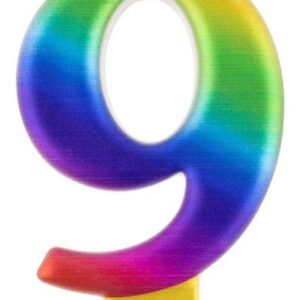 Number Galaxy färgglad födelsedagstårta siffra 9 ljus