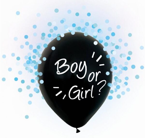 Partyballonger med blå konfetti, 4-pack 30 cm